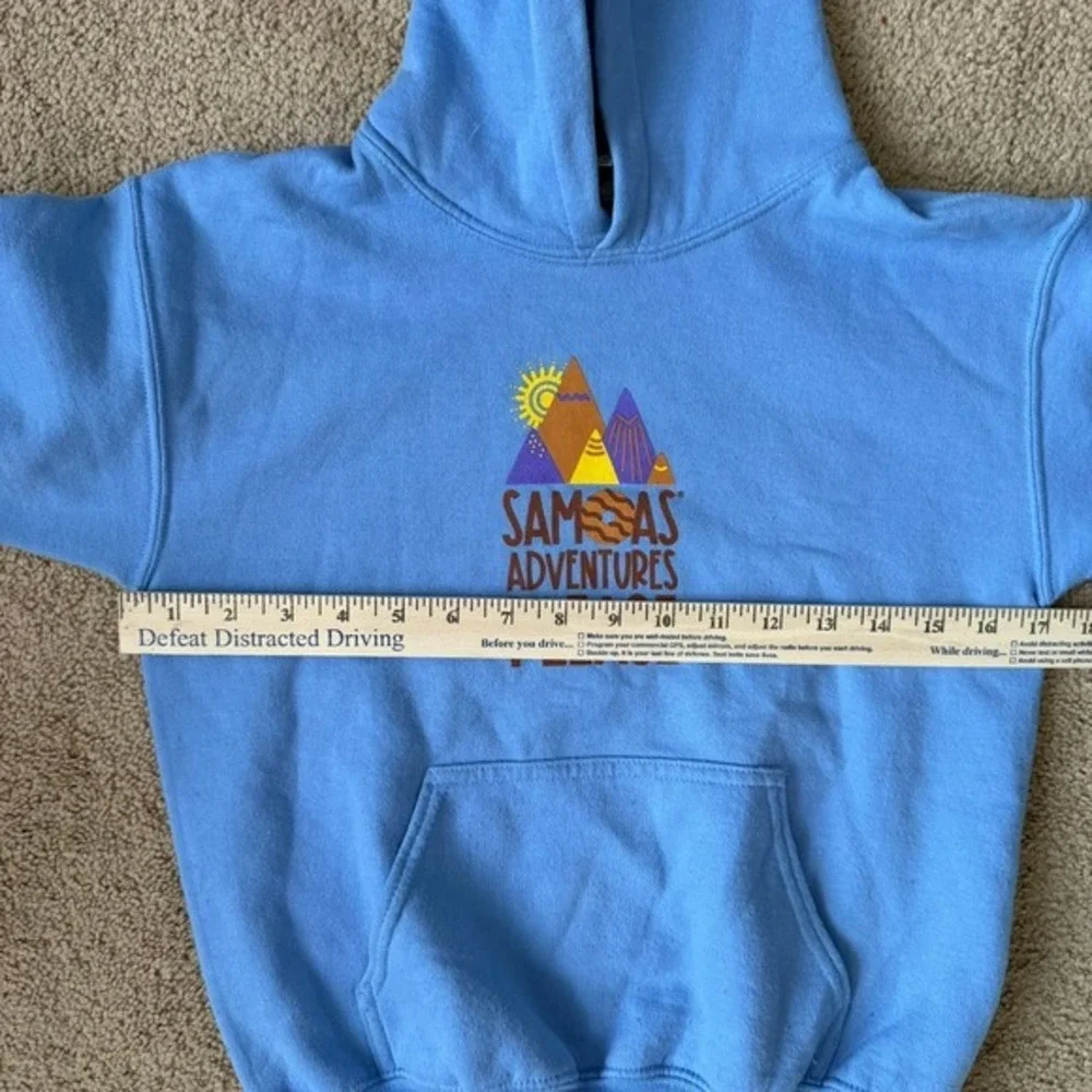 KIDS SMALL Girls Small Girl Scout Cookie‎ Samoas Hoodie Blue Fundraiser